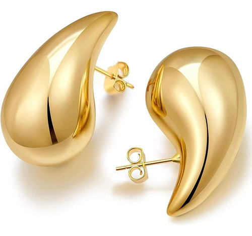 Aretes De Lágrima Para Mujer, Aretes De Aro De Oro Grueso