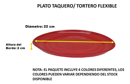 50 Pzs Plato Tortero/taquero Extendido 22 Cm Reutilizable