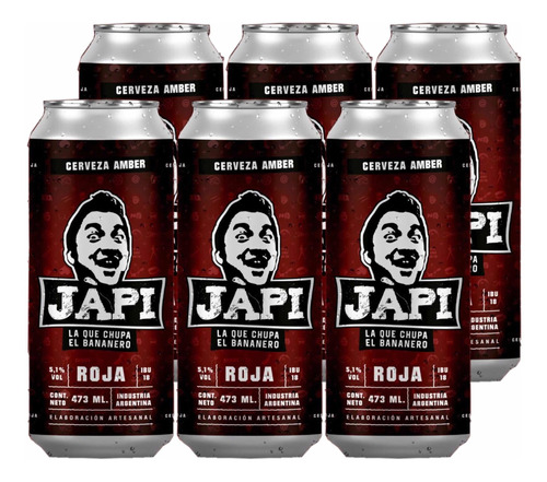 Japi Cerveza Roja El Sixpack De 473ml