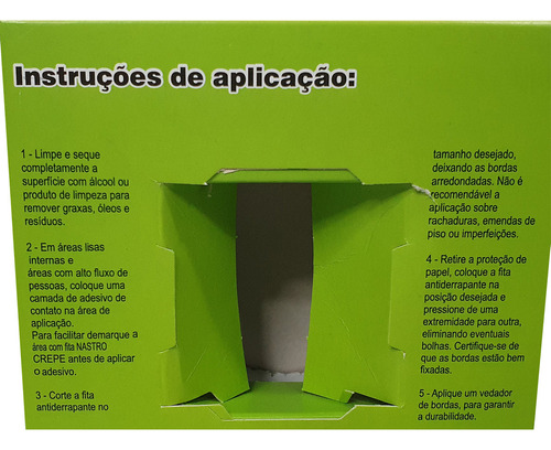 Fita Adesiva Antiderrapante 50mm X 5m Para Escadas E Rampas Cor Verde Fluorescente