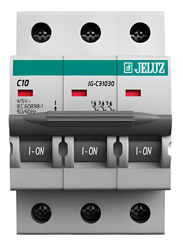 Llave Térmica Jeluz Tripolar 3p 10a 3ka Jg-c31030 Blanco