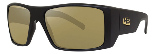 Óculos De Sol Hb Rocker 2.0 M010002 243 60 Matte Black Cor Preto Armação Preto Haste Preto Lente Dourado Desenho Padrão