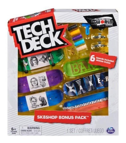 Tech Deck Kit 3 Skate De Dedo Com Acessórios Coleção Baker