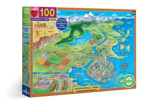 Puzzle 100 Piezas Para Niños Terminos Geograficos