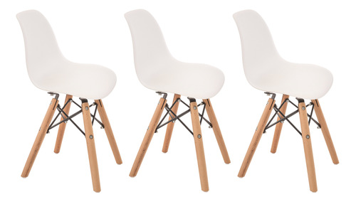 3 Sillas Eames Infantil Modernas (blanca, Gris Y Rosa) Duduk