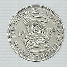 Inglaterra 1 Shilling 1939 Plata