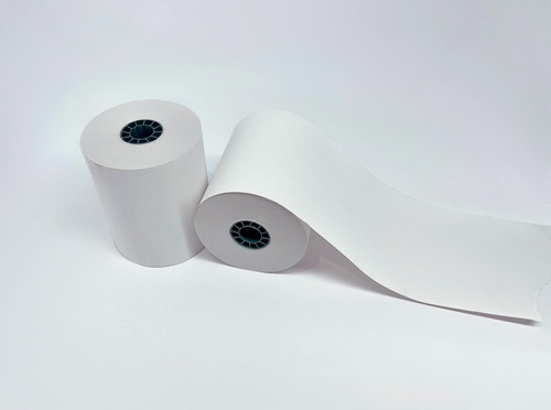 20 Rollos Papel Térmico 80x70 Impresora 80mm Negro Con Iva Color Blanco