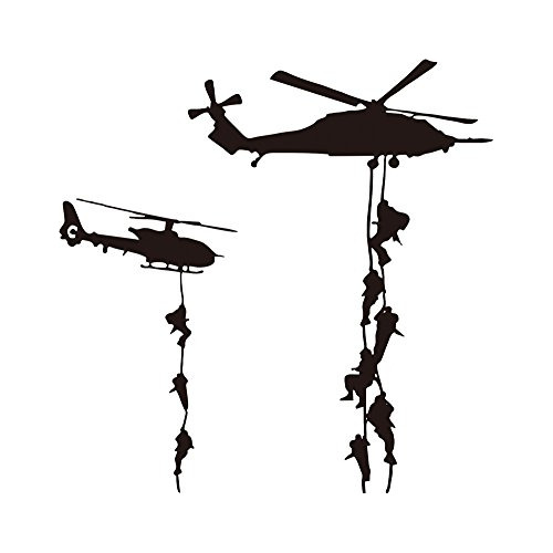 Cool Helicóptero Ejército Soldado De Guerra Pegatinas De Par