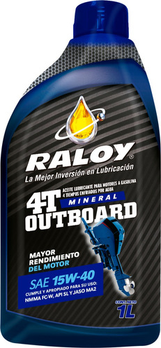 Aceite Motor Nautico Raloy 4t Outboard 15w40 Tcw Ma2 Sl 2l