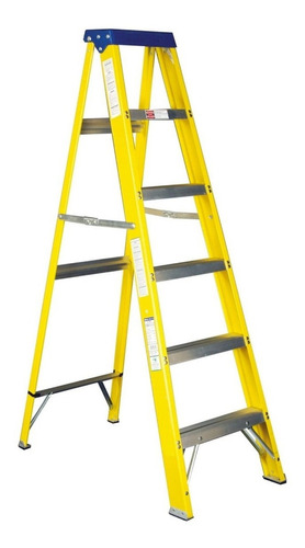 Escalera Fibra De Vidrio Tijera Simple 136kg 7 Pasos 2.1m