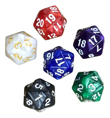 3 X 6 Uds Dados Poliédricos Dados De 20mm Dados Acrílicos