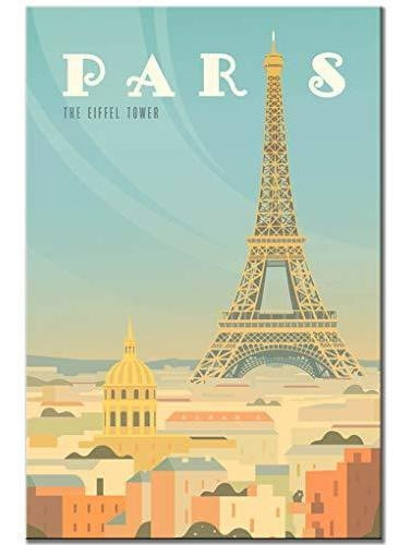 Francia Imán De Nevera París Vintage Poster Torre Eiffel Rec