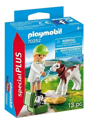 Juego Playmobil Special Plus Veterinaria Con Ternero 13 Pzas