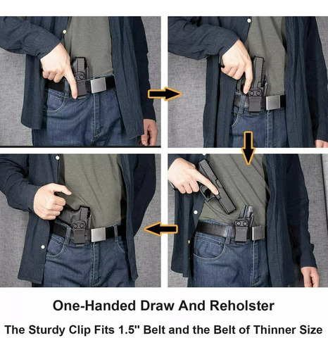 Funda Universal Kydex Iwb Para Glock 25 17 19 Oculta Zurdo/diestro Negro
