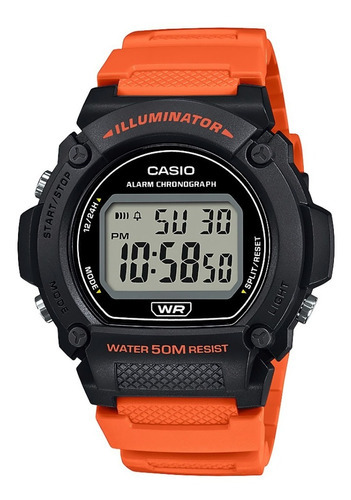 Reloj Casio Digital Quarzo Original Para Caballero E-watch Color de la correa Naranja