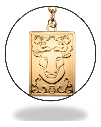 Llavero Tauro Caballeros Del Zodiaco Metálico Color Dorado