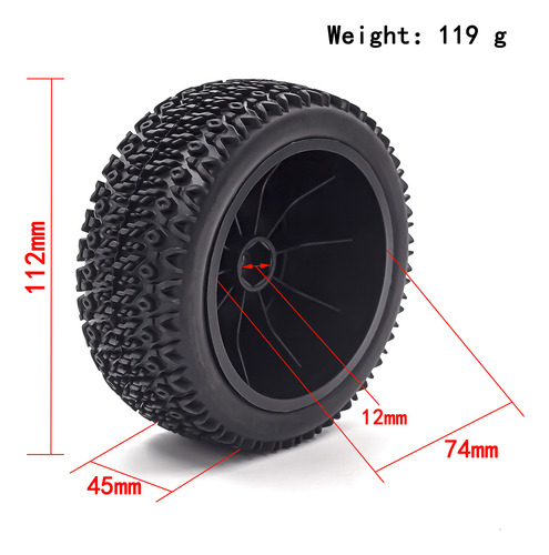 Neumáticos De Goma Rc Crawler 1/10 Para Ruedas De Coche, Neu