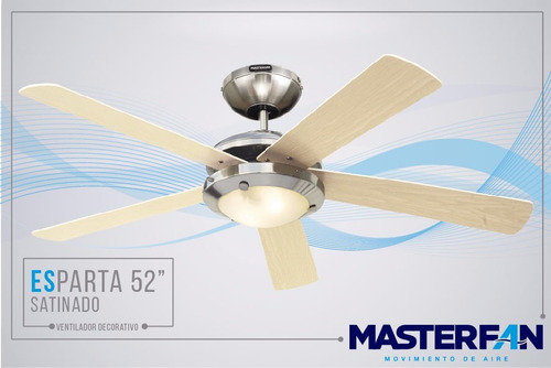 Imagen 2 de 4 de Abanico De Techo Ventilador Modelo Esparta 52 Masterfan