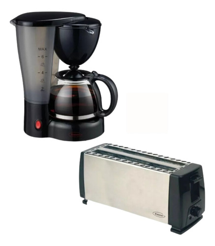 Combo Kassel Cafetera Ks-cf6 + Tostadora Grande 