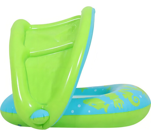Flotador Lancha Marino Techo Protector Uv Niña Bestway 34091 Color Verde Lima
