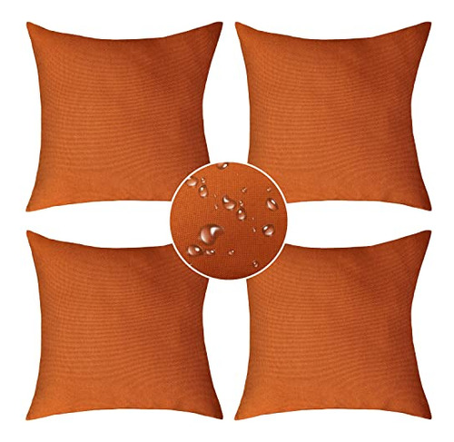 Orange Outdoor Pillow Covers 20x20 Fall Waterproof Thro...