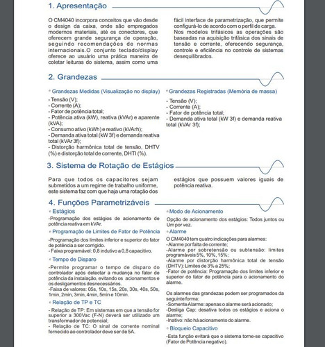 Controlador De Fator De Potência; Cm4040/m/12 Embrasul (Usado)