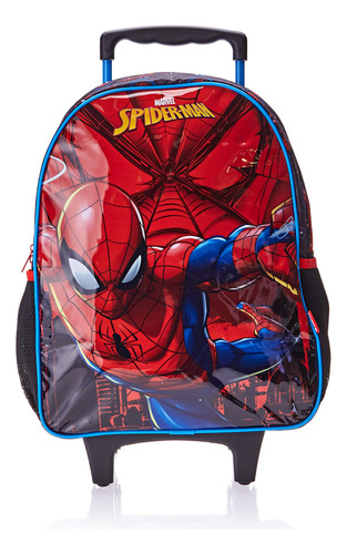 Mochila Infantil Homem Aranha Bolsa Escolar Rodinhas 16L Xeryus