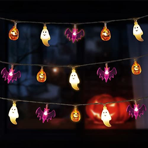 Batería Operada Luces De Halloween,14ft 30 Led 3d Pv49y