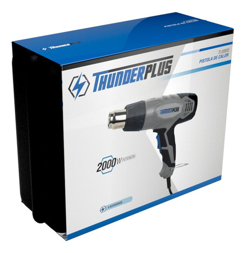 Imagen 2 de 6 de Pistola De Calor 2000w +maletin +5 Acc. Thunderplus Tl00855