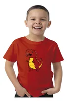 Comprar Remera Niño Algodon Tiranosaurio Rex \u002F T-rex Dinosaurio Rojo