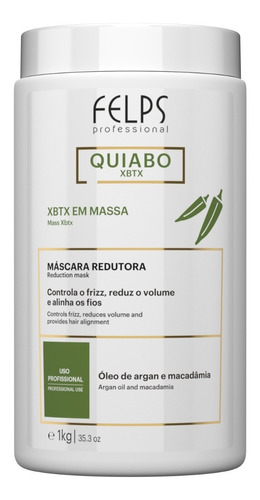 Felps Xbtx Capilar Em Massa Óleo De Argan E Macadâmia 1kg