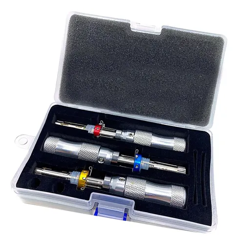Kit 3 Plettri Tubolari Regolabili 7-7.8 Mm + Serratura Trasparente E Estrattore Chiavi Rotte!