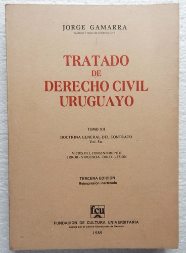  Tratado De Derecho Civil Uruguayo Tomo Xii Jorge Gamarra