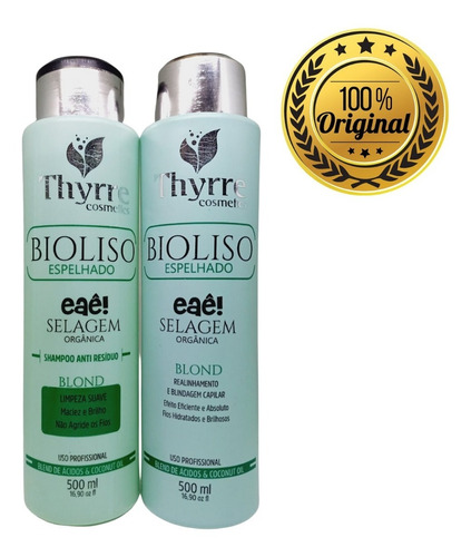 Kit Selagem Termica Organica Bio Liso Thyrre 2x500ml