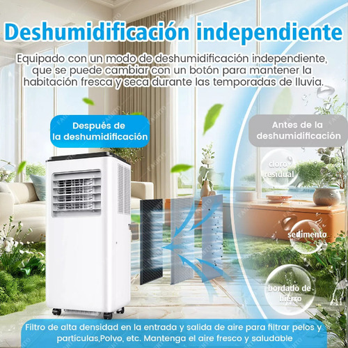 Aire Acondicionado Portátil 8000btu/h Con Deshumidificación Blanco