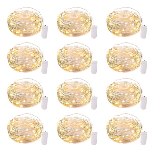 Paquete De 12 Luces Led De Hadas Con Pilas 7 Pies 20 Led