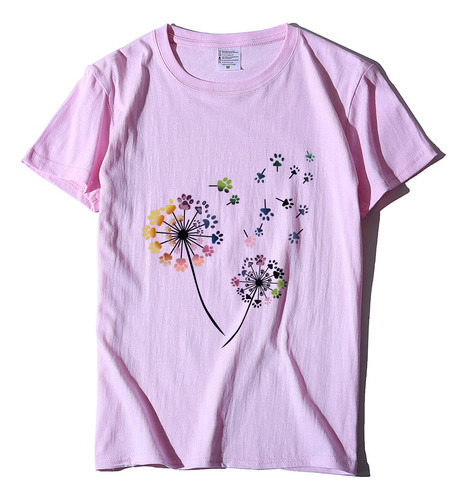 Camiseta Rosa M Mujer Primavera 2020 Huella Diente De León