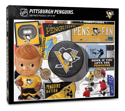 Rompecabezas Retro De Nhl De Pittsburgh Penguins De 500...