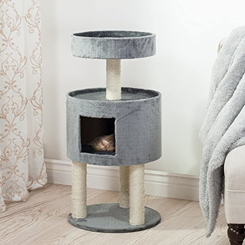 Petmaker Kitty Cat Condo Con Balcon Superior Gris