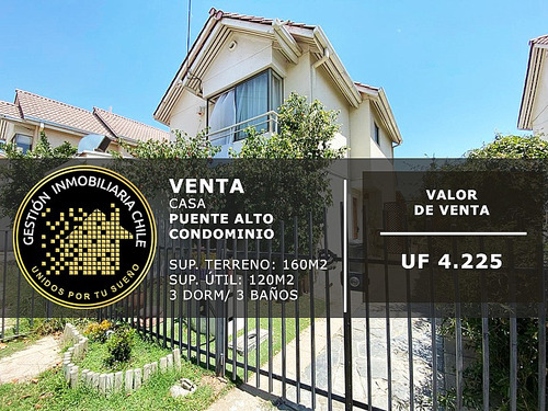 Se Vende Preciosa  Casa En Condominio 3d/3b, Puente Alto