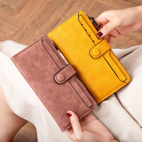 Cartera Larga Retro, Tarjetero Plegable Simple