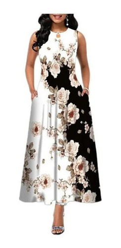 Vestido Talla Grande Floral Con Volantes Casual Para Mujer