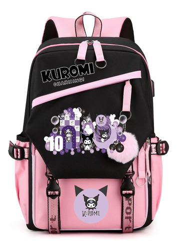 Mochila Escolar Kuromi Melody Peripheral De Gran Capacid [u]