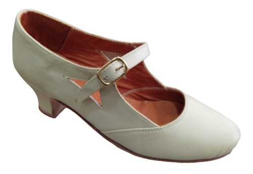 Zapato Español Folklore Para Danza Beige Camel