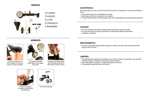 Patacleta Love 078 Para Niños Aprendizaje Sin Pedal Bebe Rosa
