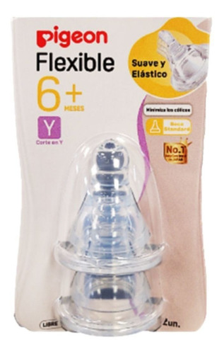 Tetina Pigeon Peristaltico Cuello Estándar Corte Y 2 Pz