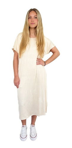 Imagen 3 de 10 de Vestido Basic Beige