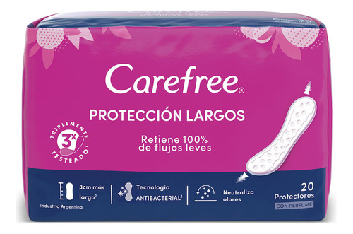 Protectores Diarios Carefree Largos X 20 Un