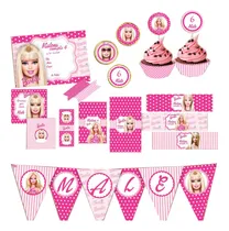 Comprar Kit Imprimible Candy Bar Barbie Con Textos Editables!!