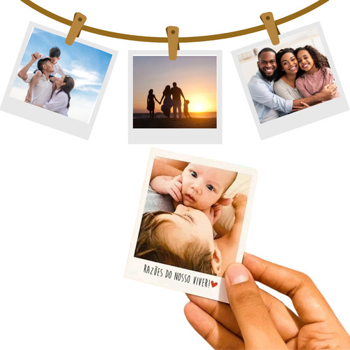 20 Fotos Polaroides - Com Frase Personalizada
